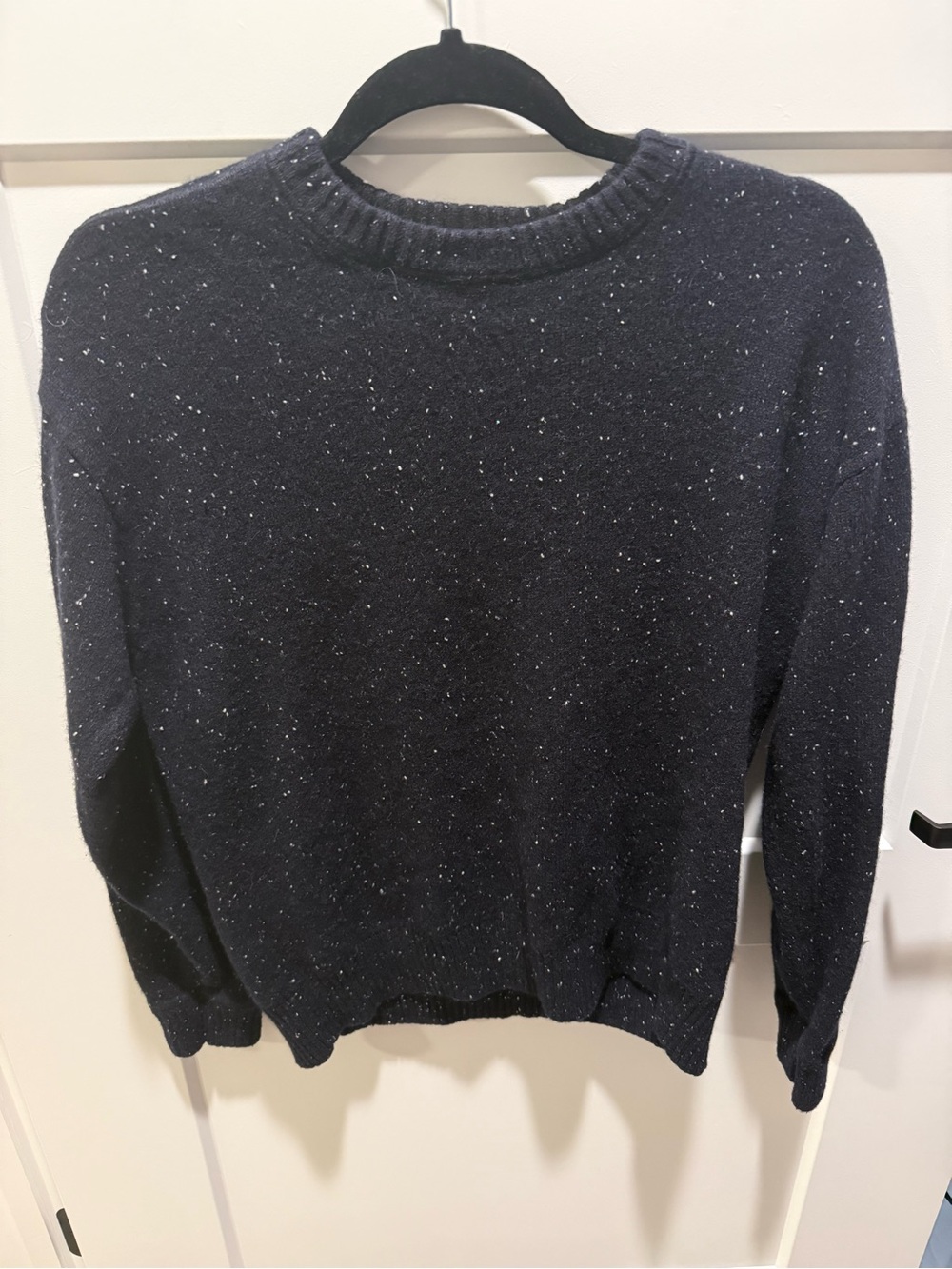 Everlane 100% Cashmere Sweater Medium Black Donegal Speckled Crewneck